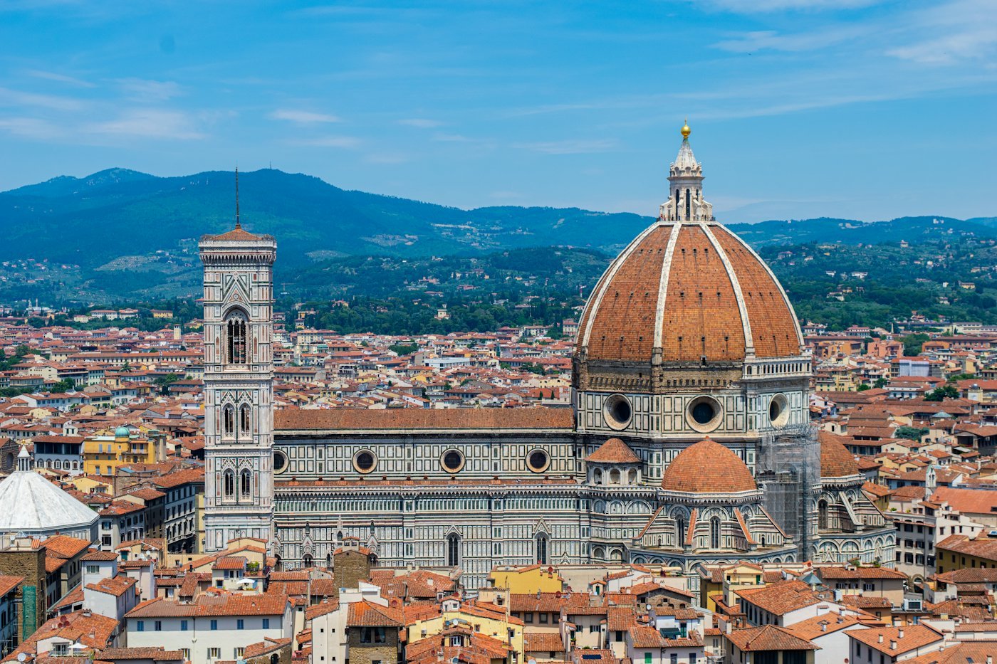 Florence's rooftops with Brunelleschi's dome and Giotto's bell tower