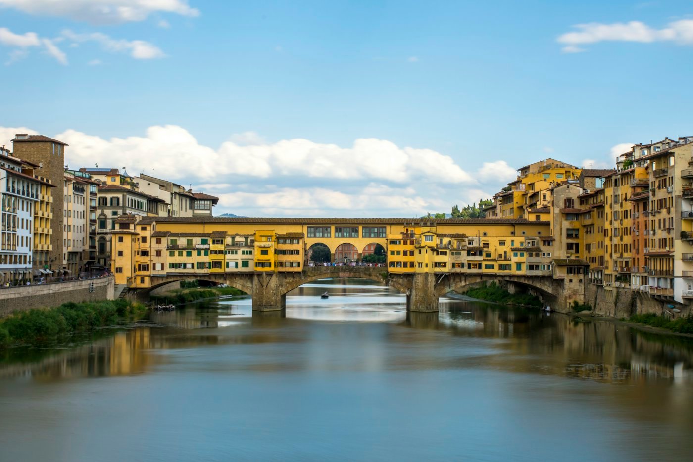 Ponte Vecchio and its shops over the Arno river